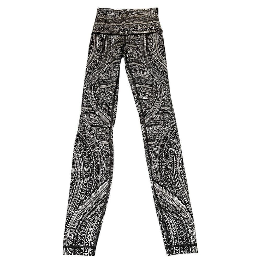 Lululemon Entwined Wunder Under Pant Hi-rise 50 Ice Grey Black 20” Women Size 4